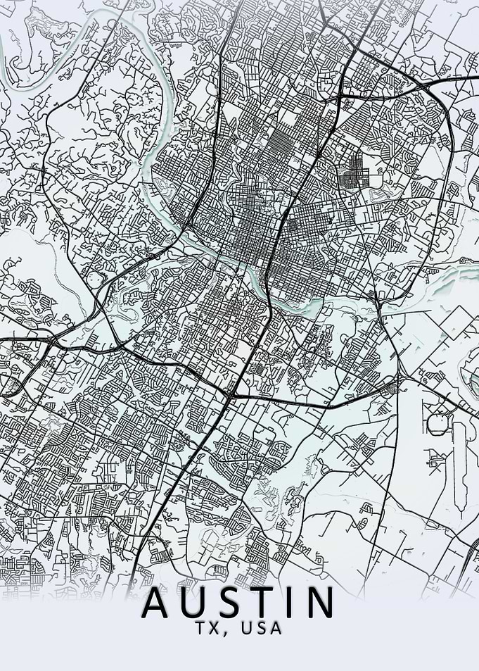 Austin White City Map