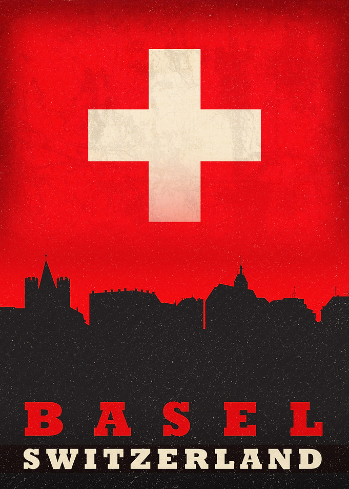 Basel City Skyline Flag
