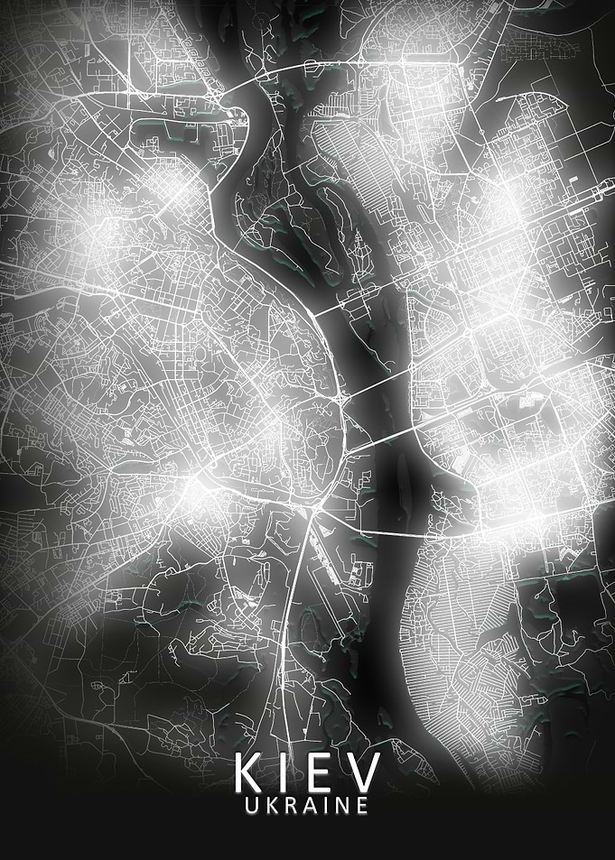 Kiev LED Glow City Map