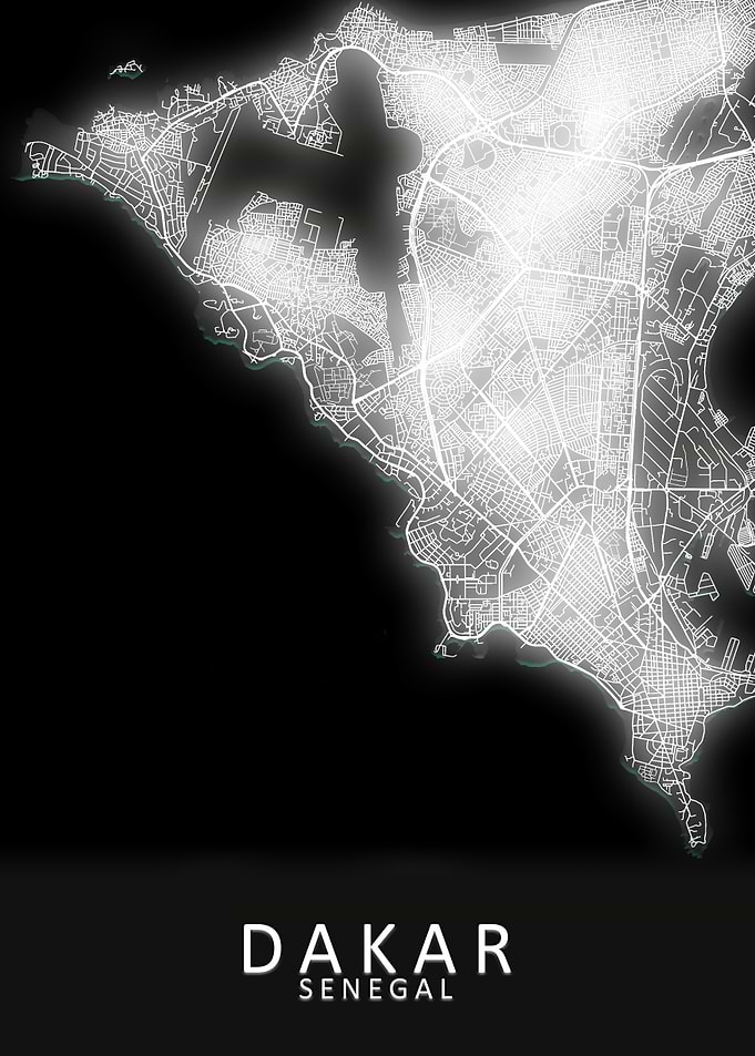 Dakar LED Glow City Map