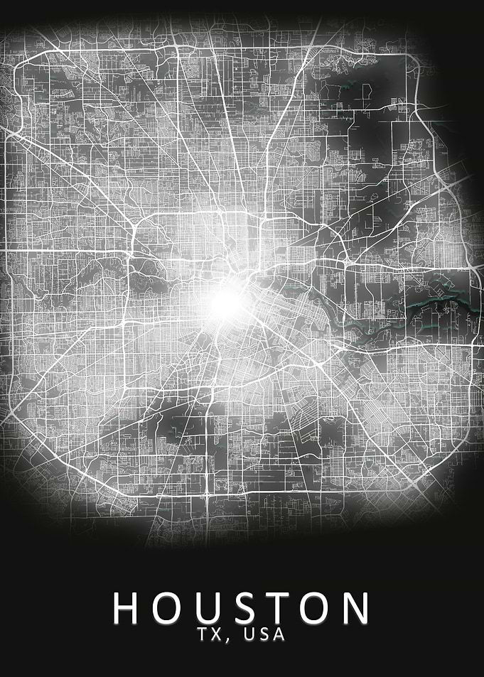 Houston LED Glow City Map