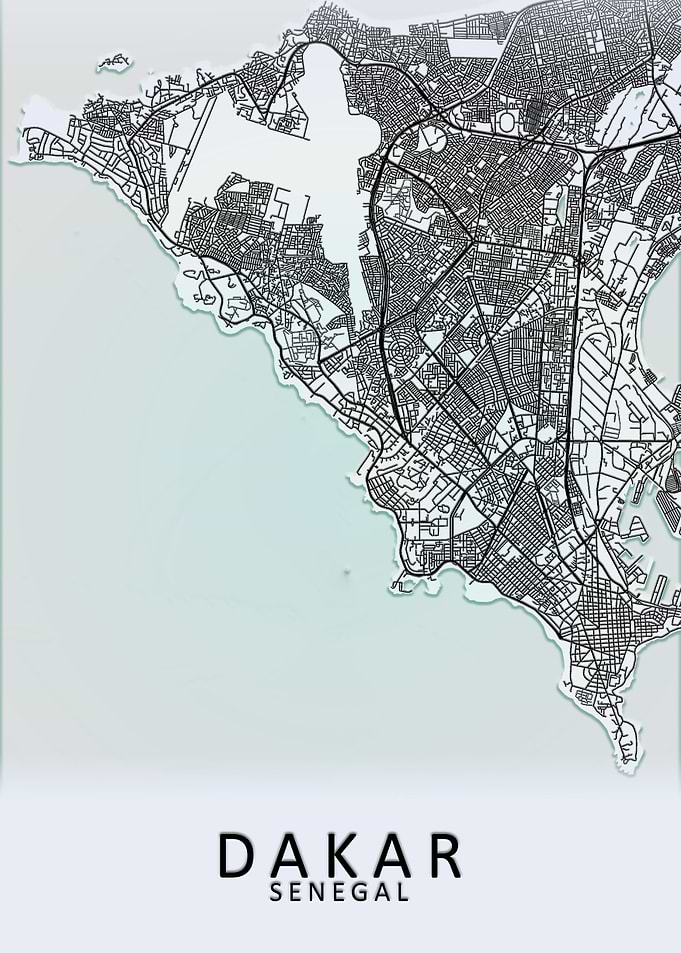 Dakar White City Map