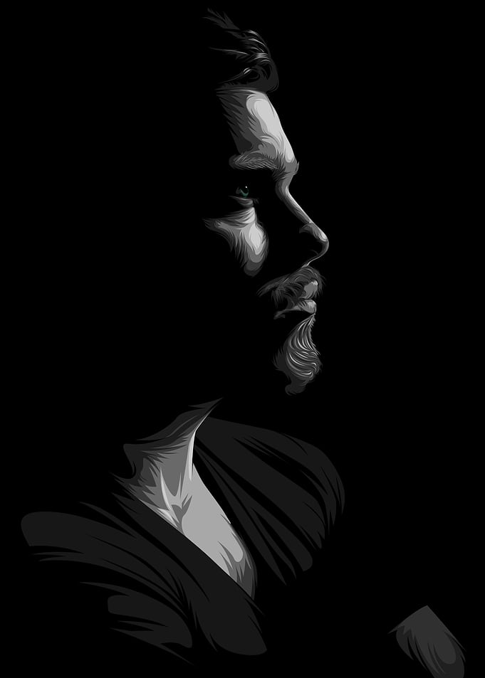Man in the dark