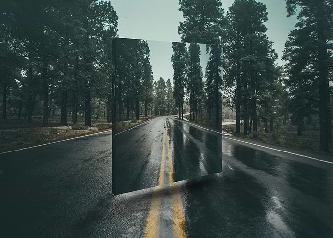 street mirror reflection