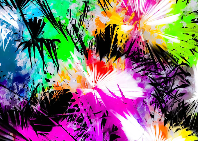 colorful palm leaf