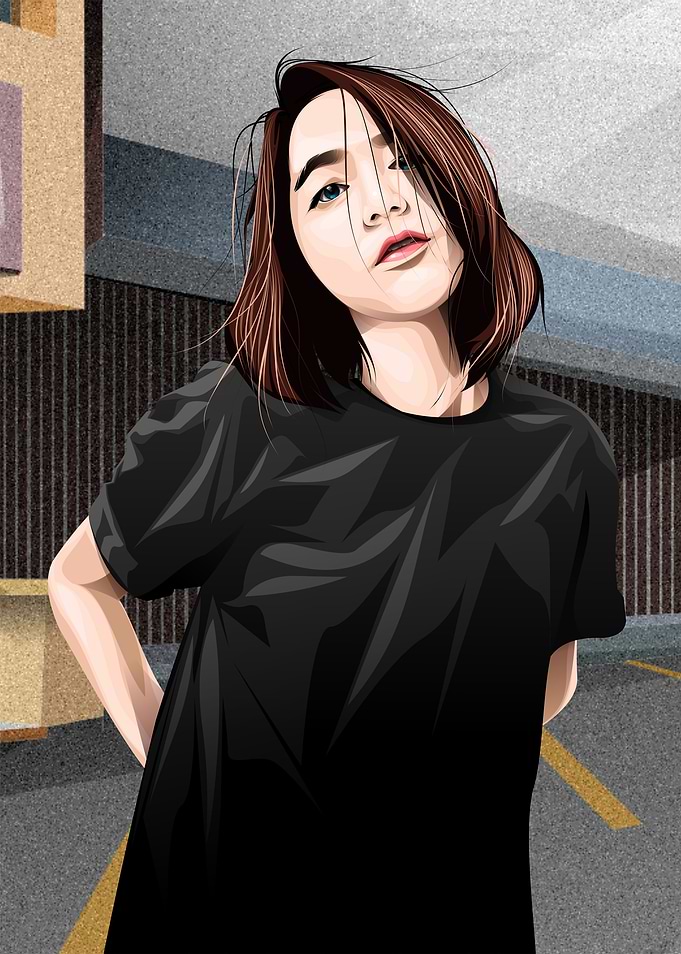 Girl in Black TShirt