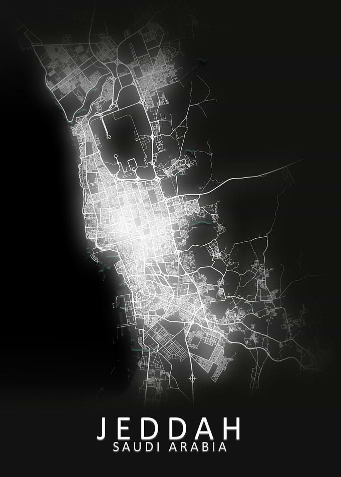 Jeddah LED Glow City Map
