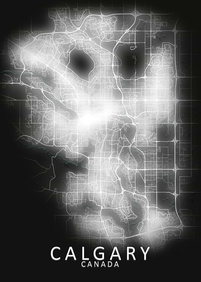 Calgary LED Glow City Map