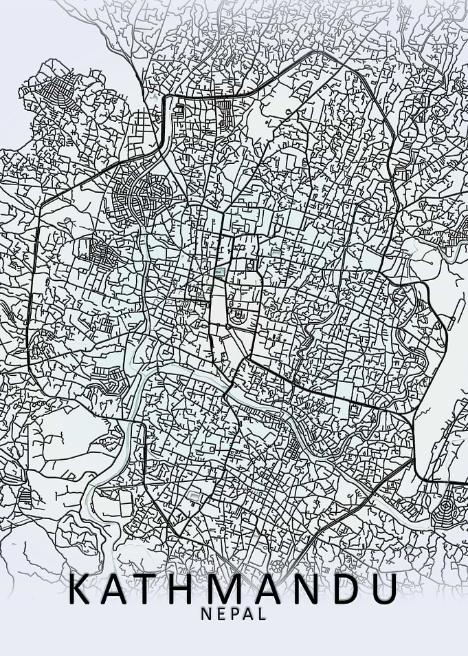 Kathmandu White City Map
