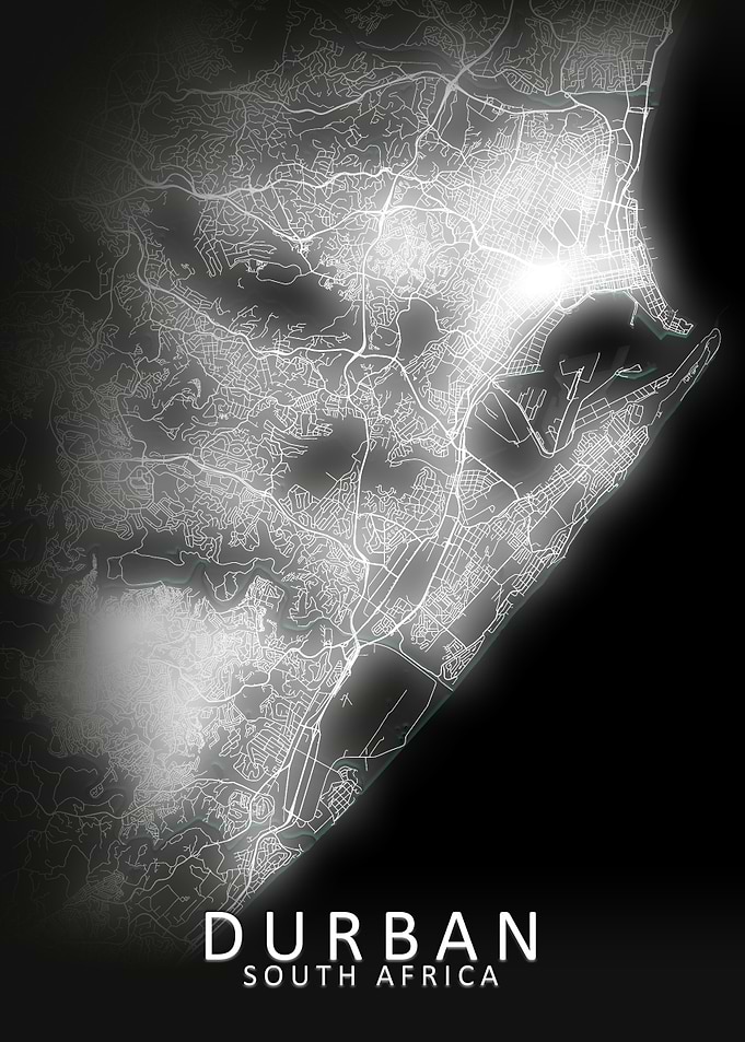 Durban LED Glow City Map