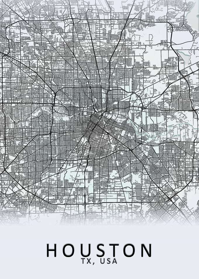 Houston White City Map