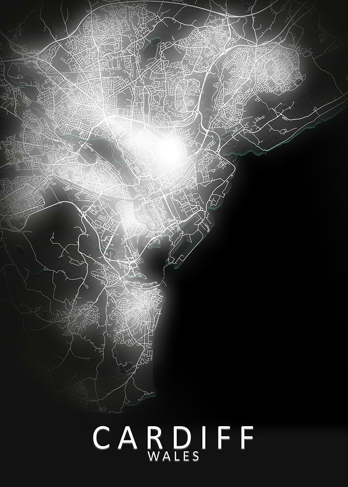 Cardiff LED Glow City Map