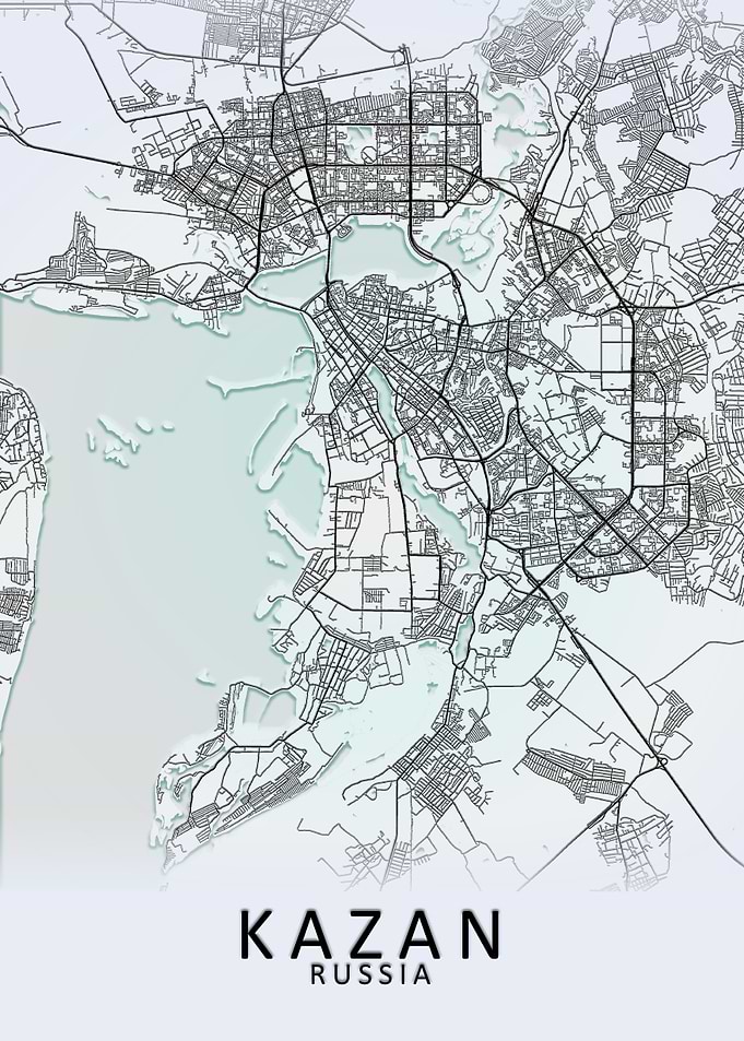 Kazan White City Map