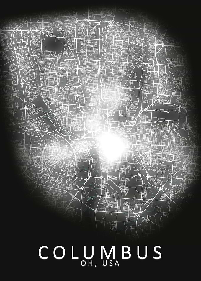 Columbus LED Glow City Map