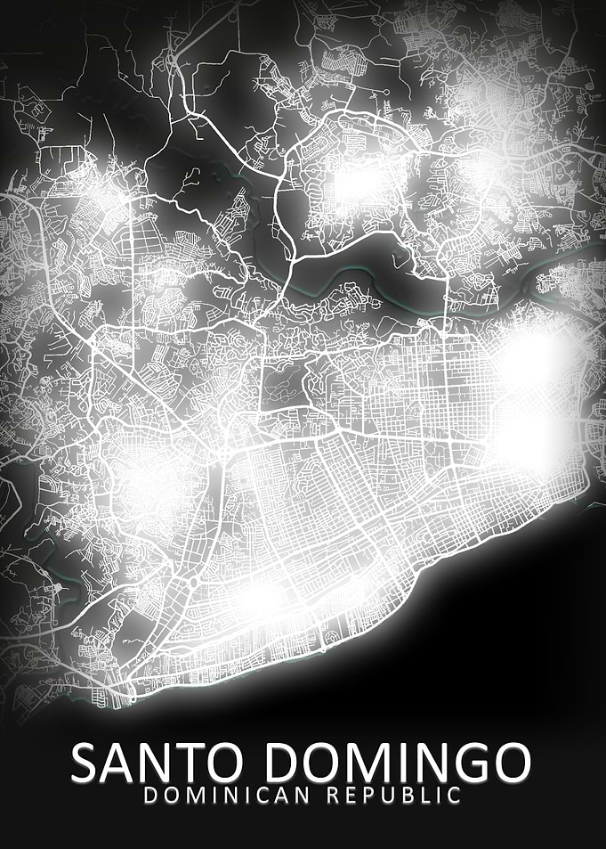 Santo Domingo LED Glow Map