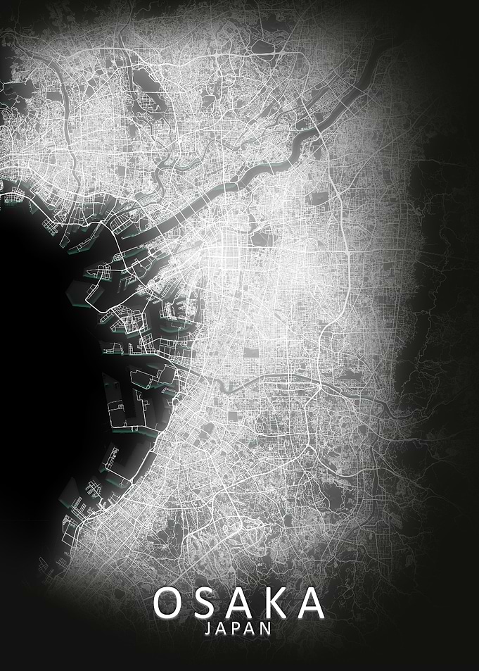 Osaka LED Glow City Map