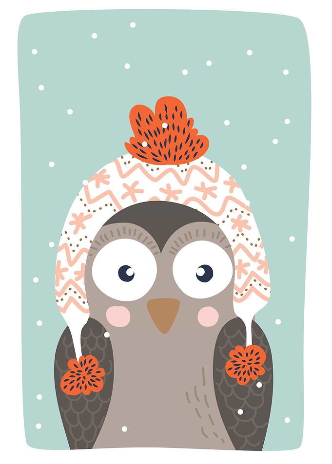 cute animal on snow