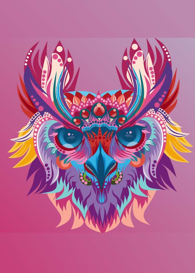 Owl on popart style