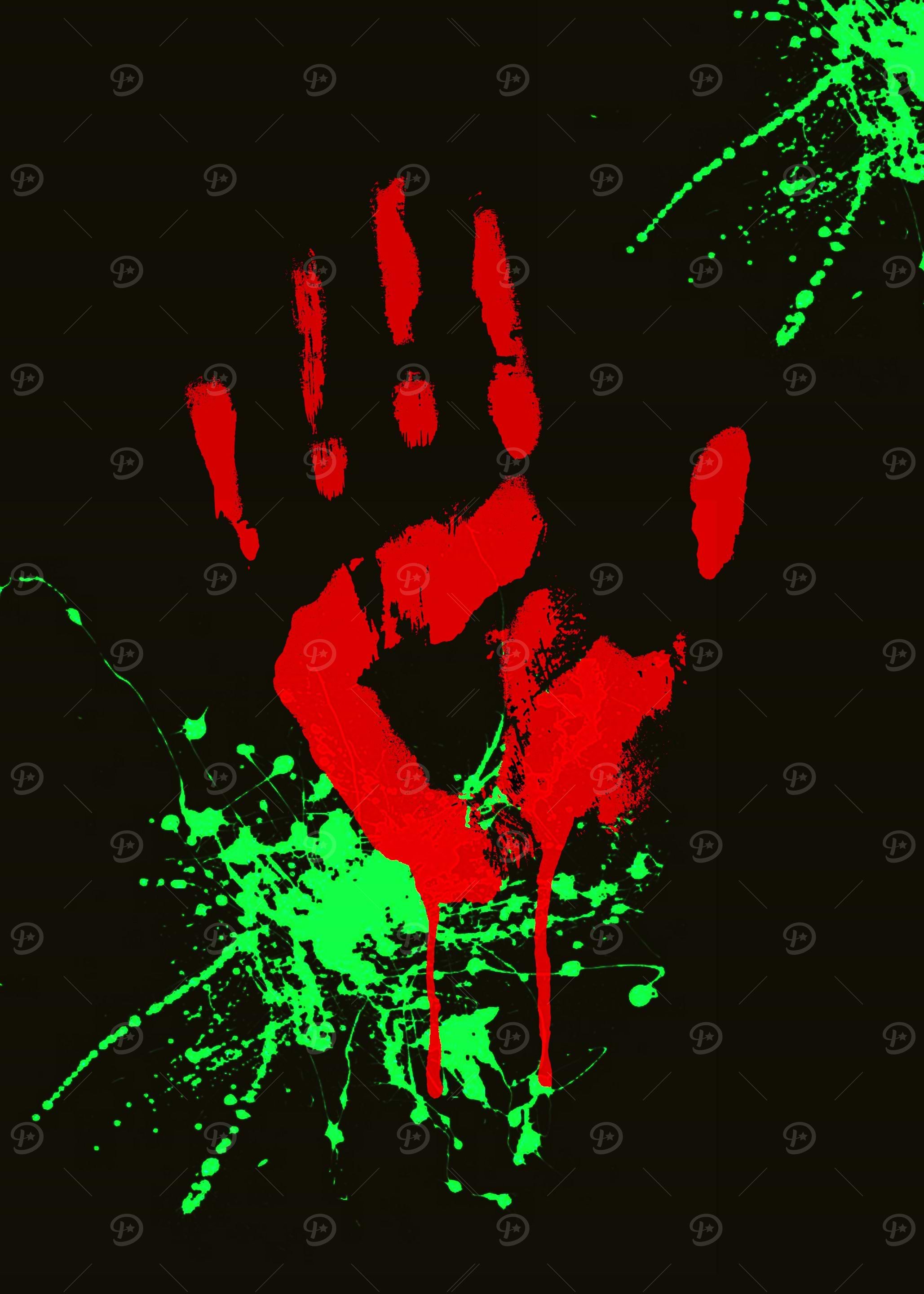 hands print in blood