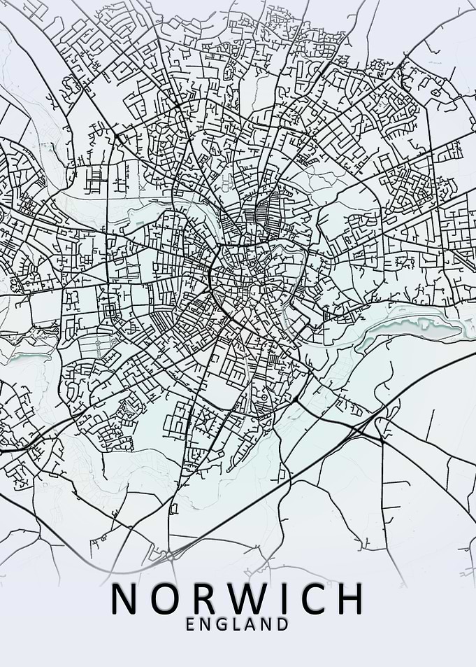 Norwich White City Map