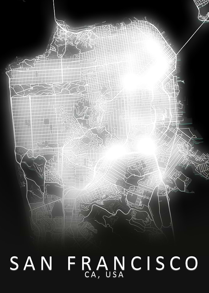 San Francisco LED Glow Map