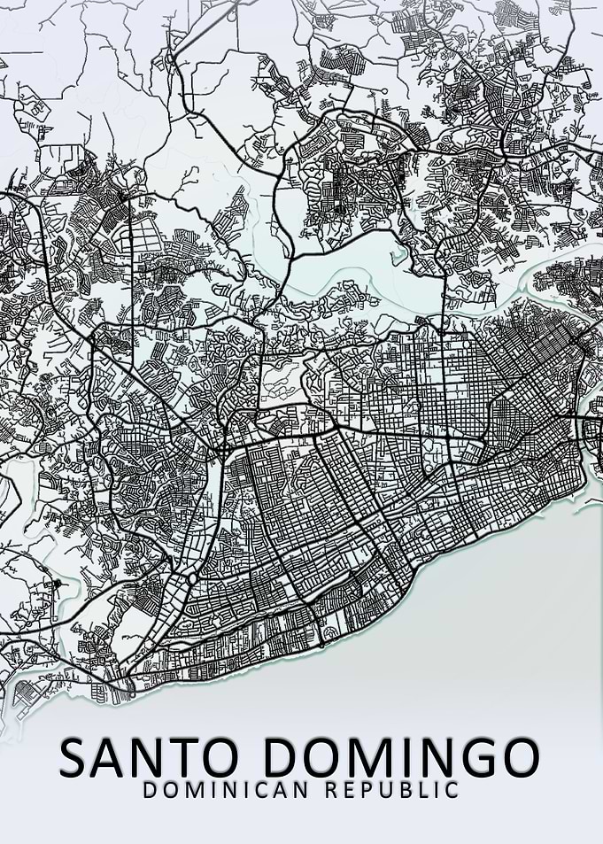 Santo Domingo White Map