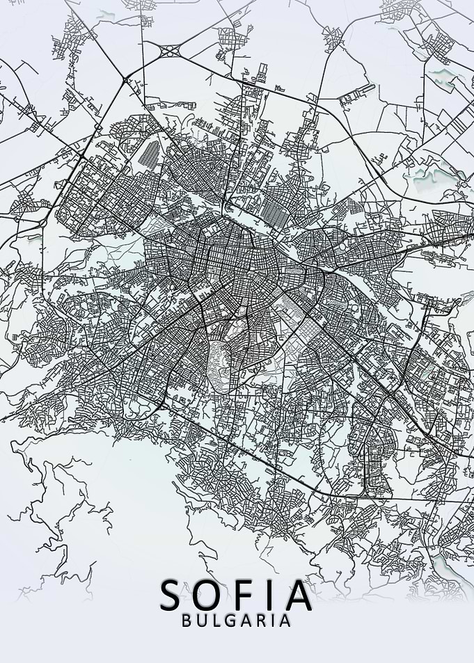 Sofia White City Map