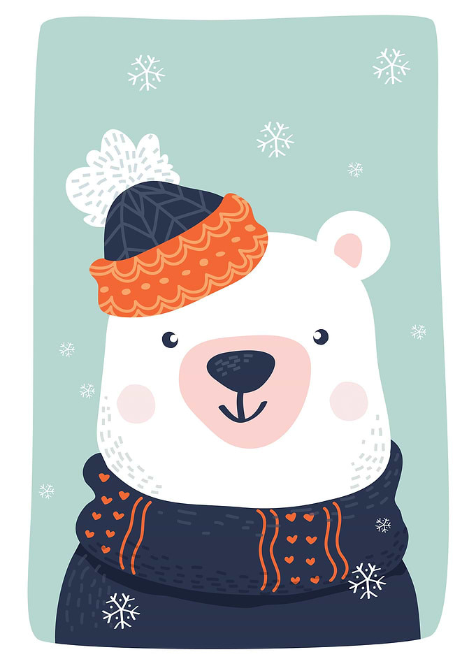 cute animal on snow