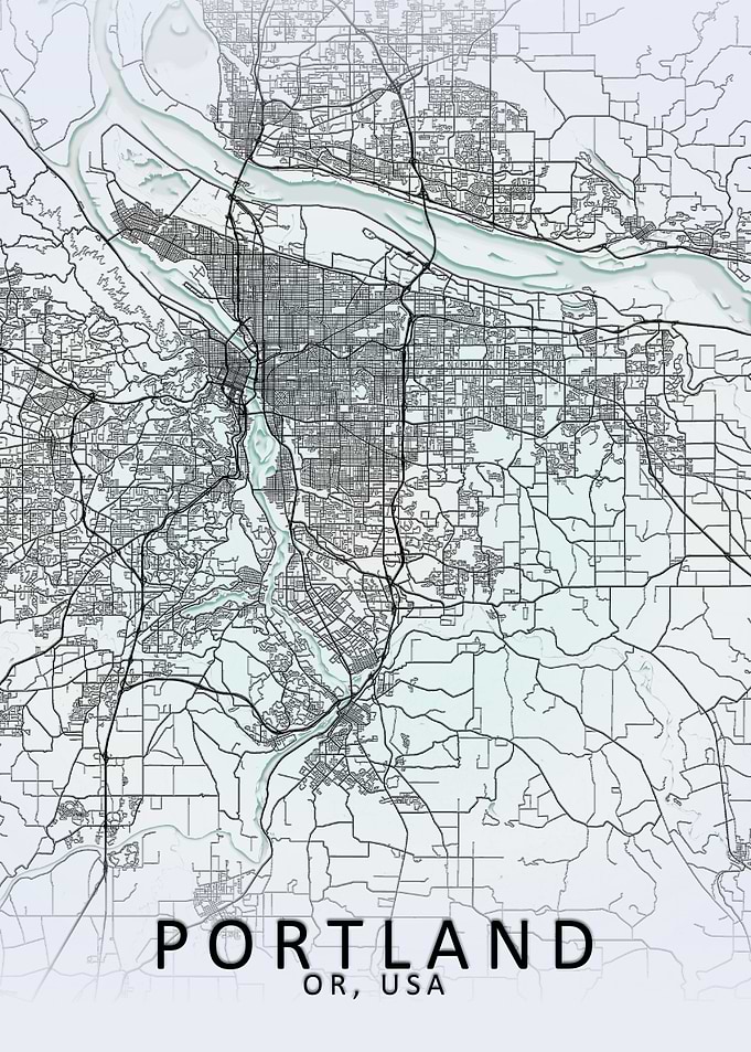 Portland White City Map