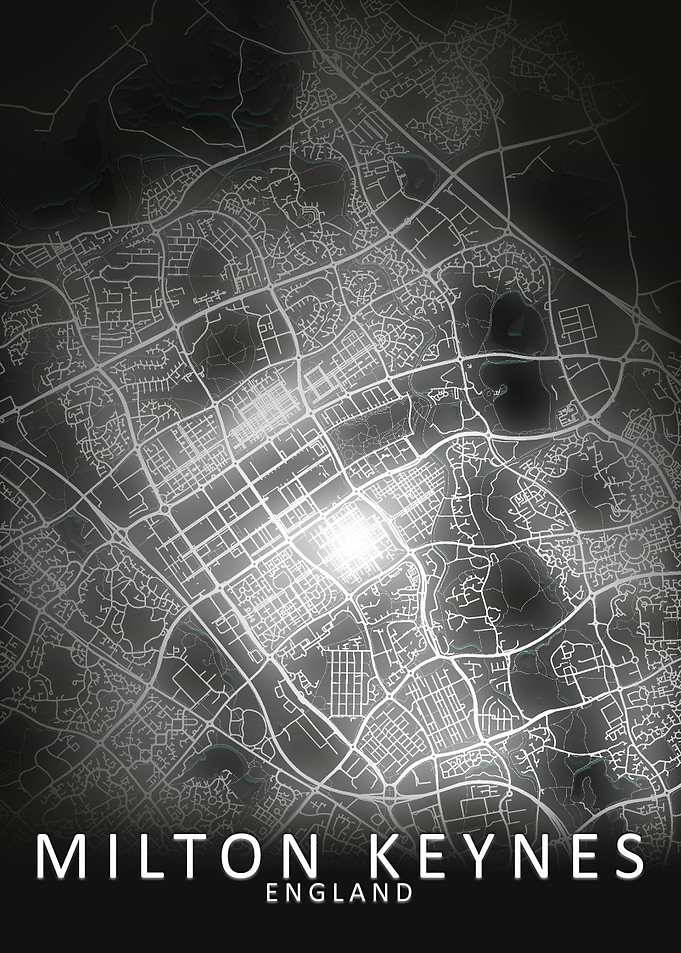 Milton Keynes LED Glow Map