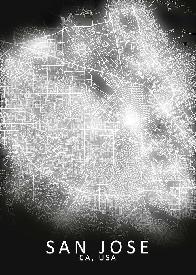 San Jose LED Glow City Map