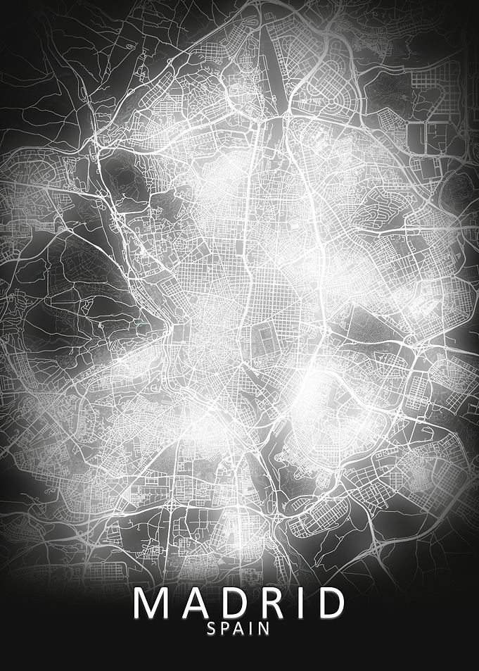 Madrid LED Glow City Map