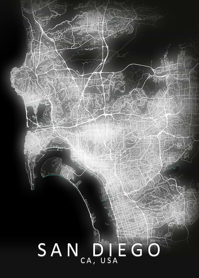 San Diego LED Glow CityMap
