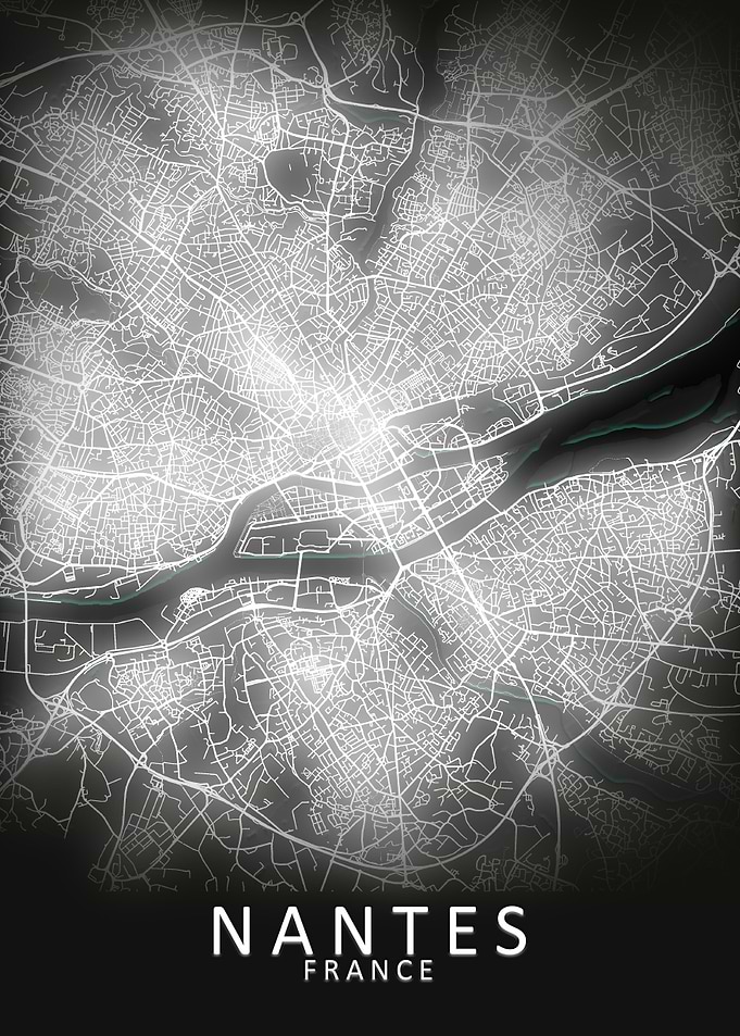 Nantes LED Glow City Map