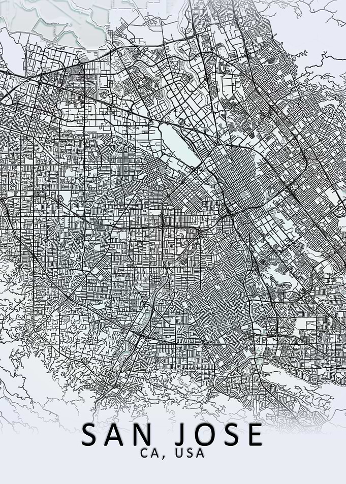 San Jose White City Map