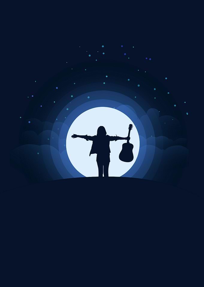 Moon Landscape Guitar