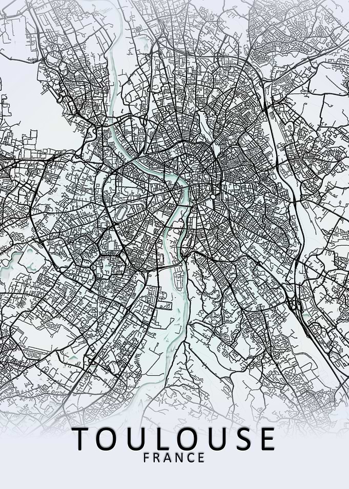 Toulouse White City Map