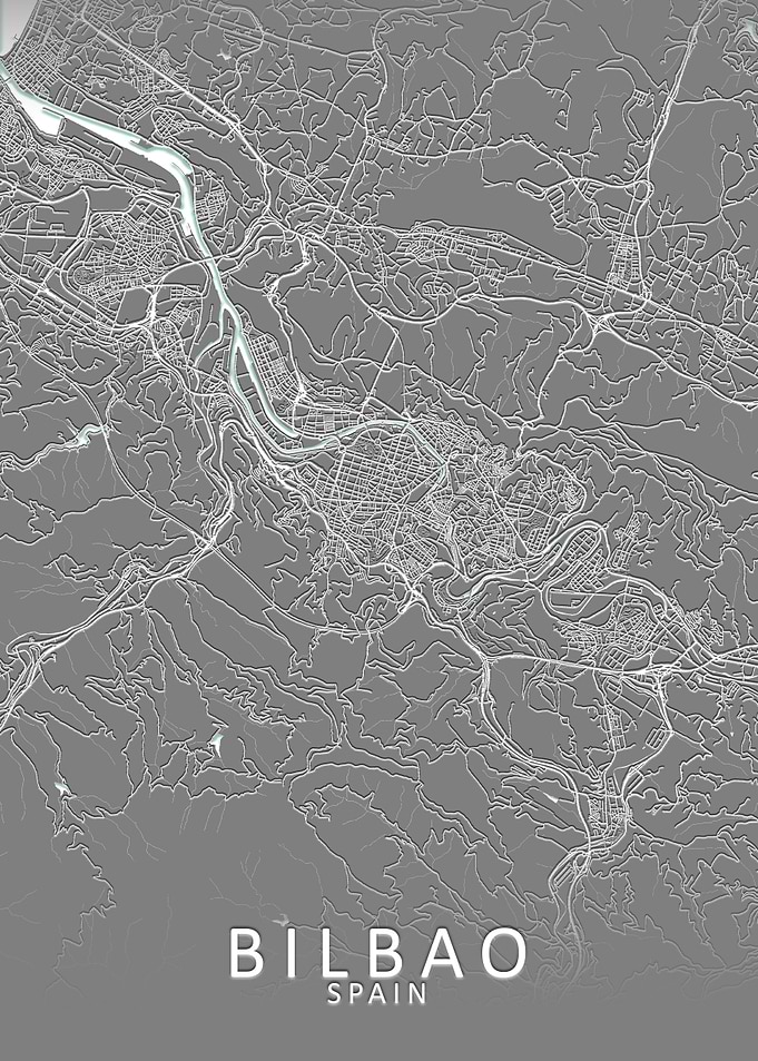 Bilbao Grey City Map