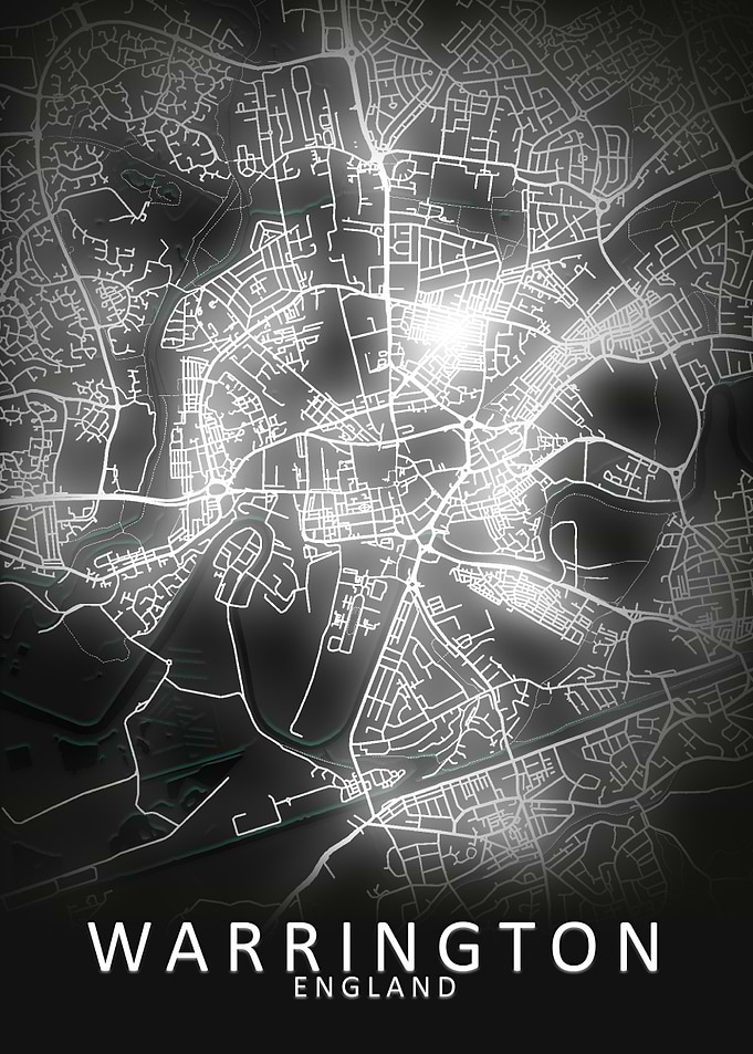 Warrington LED Glow Map