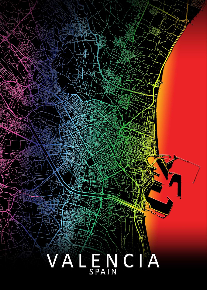 Valencia Rainbow City Map