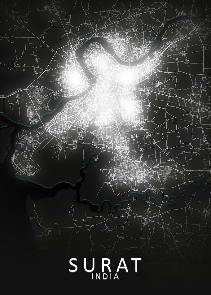Surat LED Glow City Map