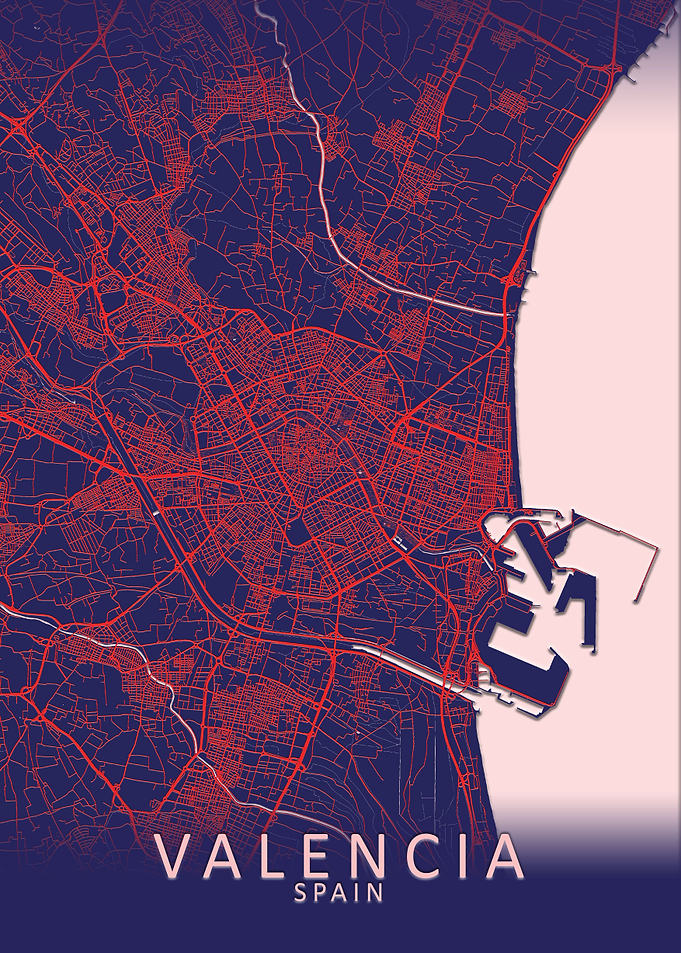 Valencia Blue City Map