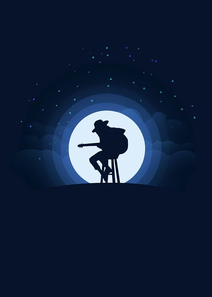Moon Landscape Guitar