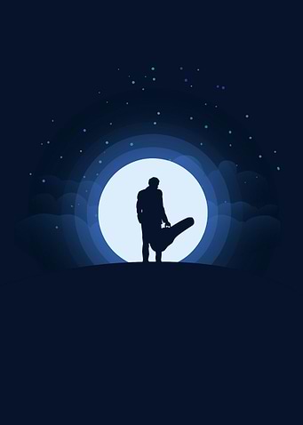 Moon Landscape Guitar 1