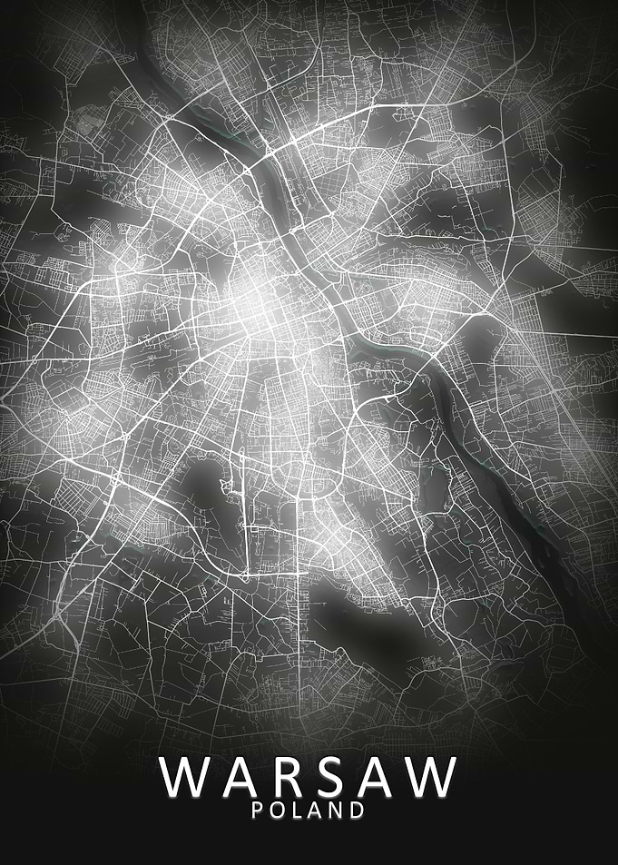 Warsaw LED Glow City Map