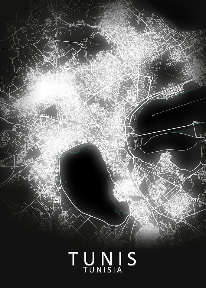 Tunis LED Glow City Map