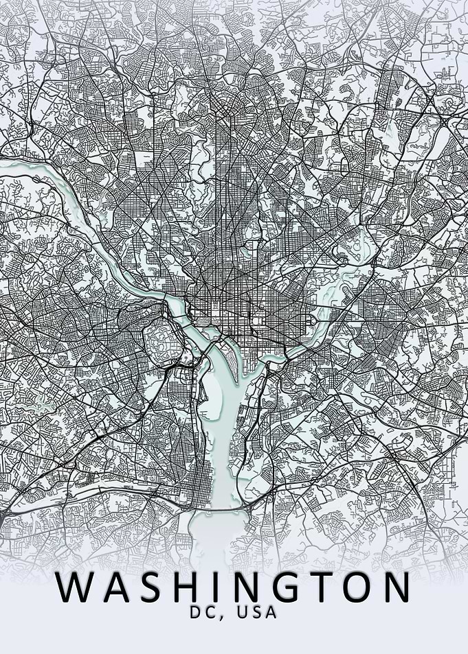 Washington White City Map