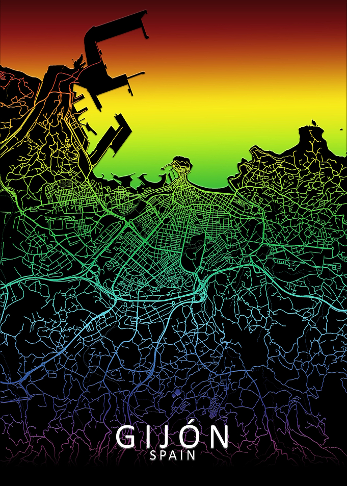Gijon Rainbow City Map