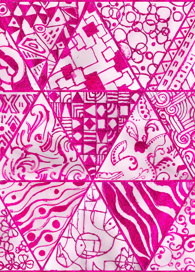 Abstract Pink Figures