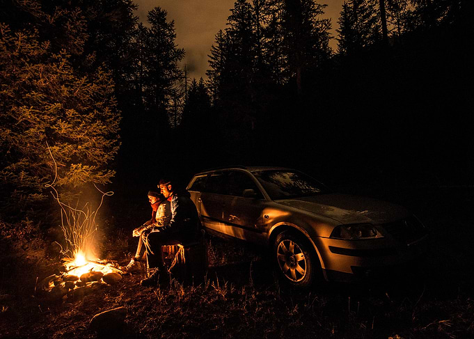 Couple forest adventure